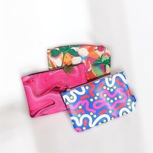 3-set leather zipper bags